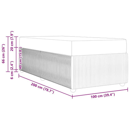 Bettrahmen mit Matratze Dunkelgrün 100 x 200 cm Stoff