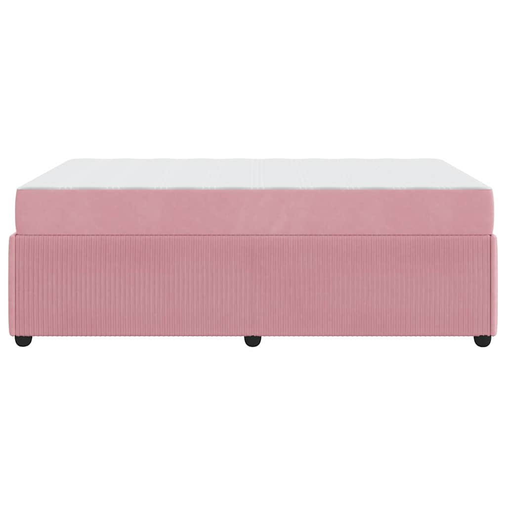 Bettrahmen mit Matratze Rosa 120 x 190 cm Stoff