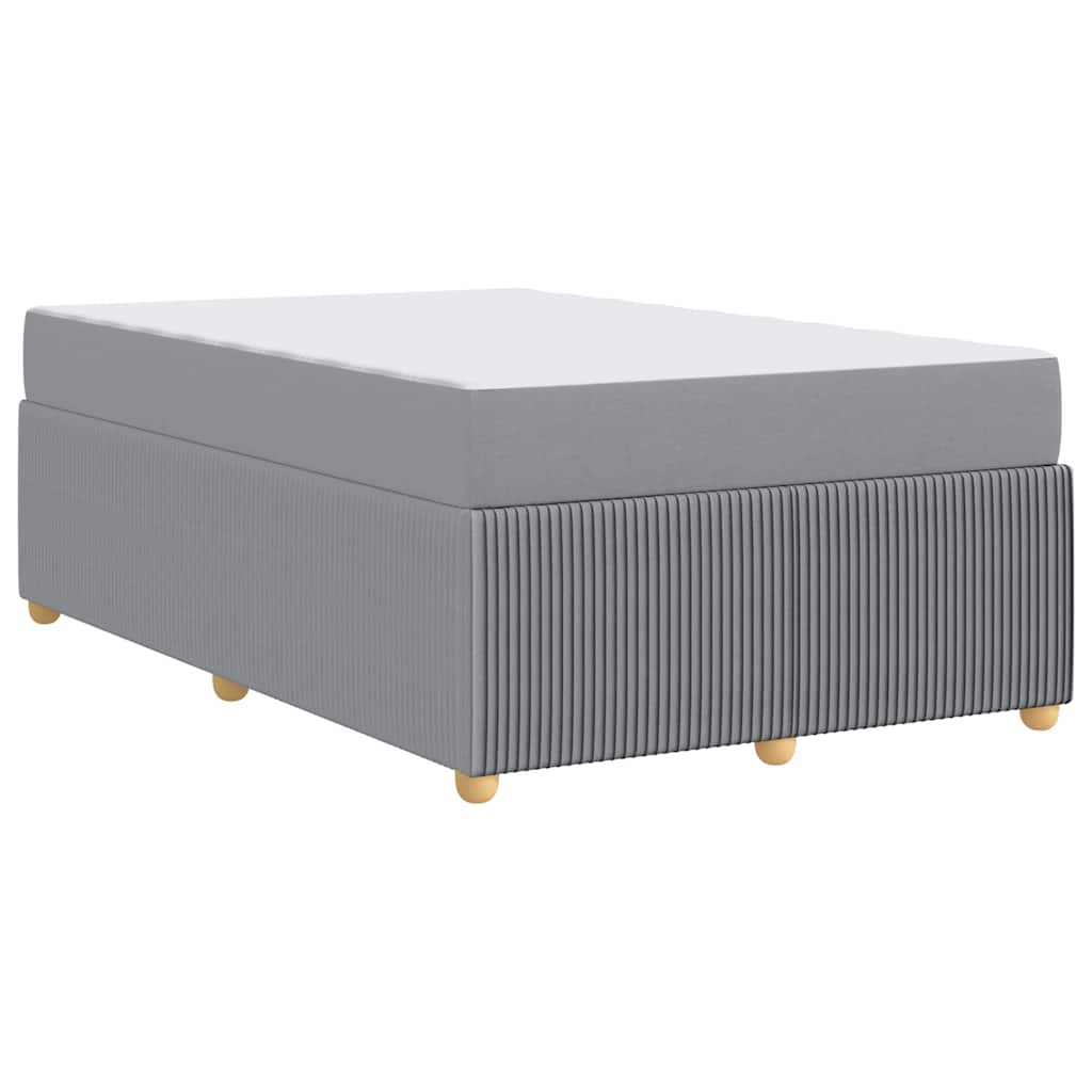 Bettrahmen mit Matratze Hellgrau 120 x 200 cm Stoff