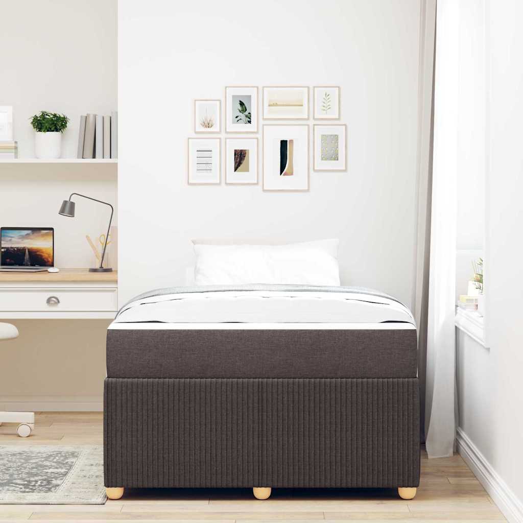 vidaXL Bettrahmen mit Matratze Dunkelbraun 120 x 200 cm Stoff