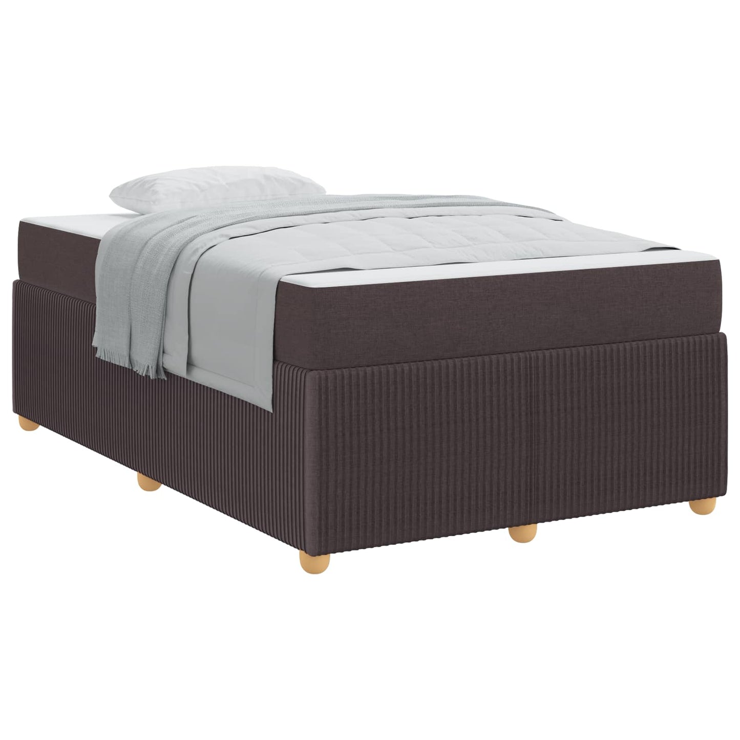vidaXL Bettrahmen mit Matratze Dunkelbraun 120 x 200 cm Stoff