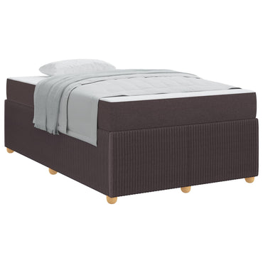vidaXL Bettrahmen mit Matratze Dunkelbraun 120 x 200 cm Stoff