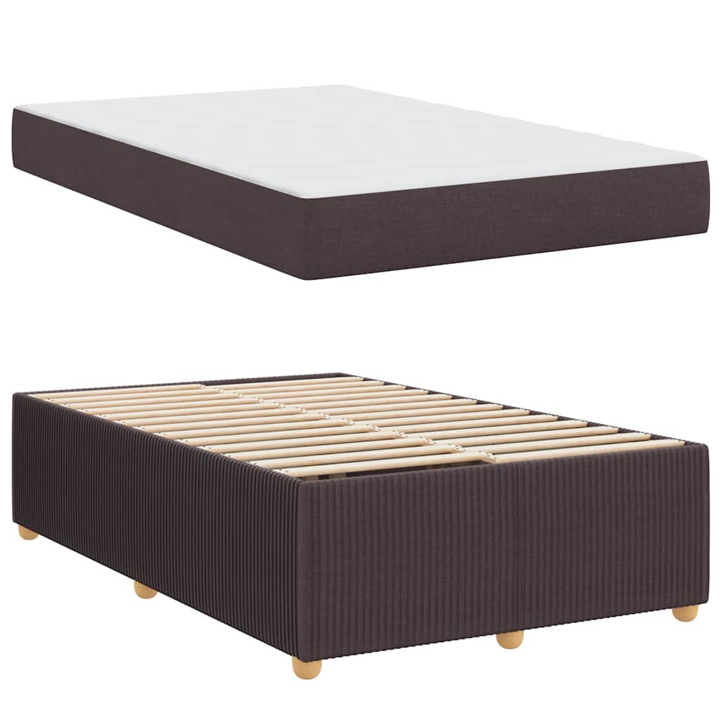 vidaXL Bettrahmen mit Matratze Dunkelbraun 120 x 200 cm Stoff