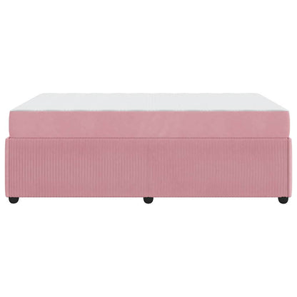 Bettrahmen mit Matratze Rosa 120 x 200 cm Stoff