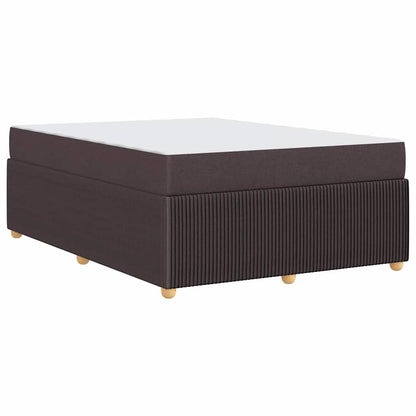 vidaXL Bettgestell mit Matratze Dunkelbraun 140 x 200 cm Stoff