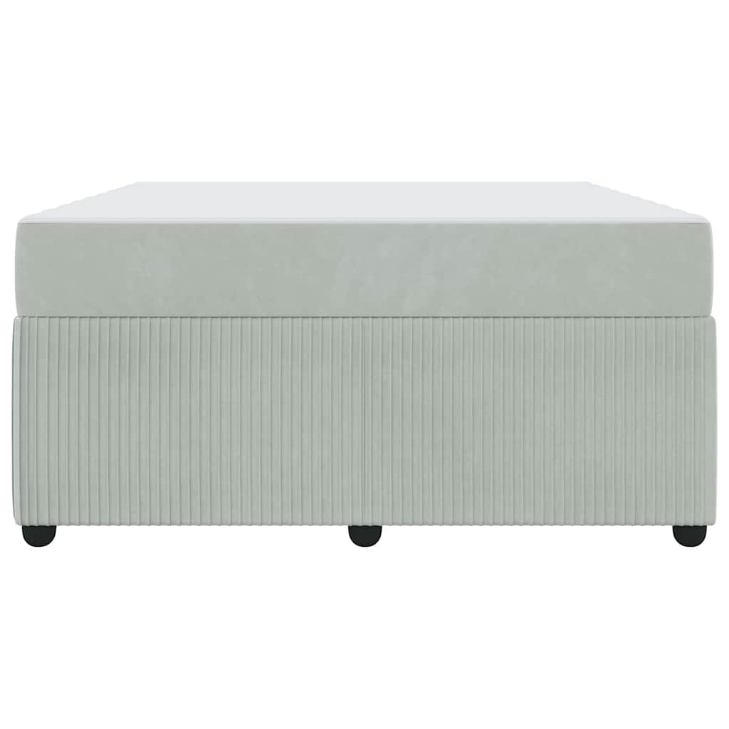 Bettrahmen mit Matratze Hellgrau 140 x 200 cm Stoff