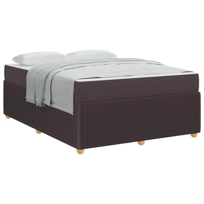 vidaXL Bettgestell mit Matratze Dunkelbraun 160 x 200 cm Stoff