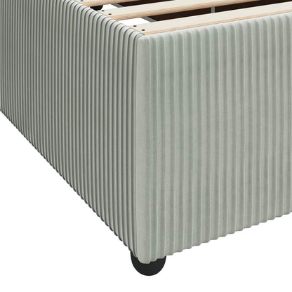 vidaXL Bettrahmen mit Matratze Hellgrau 160 x 200 cm Stoff