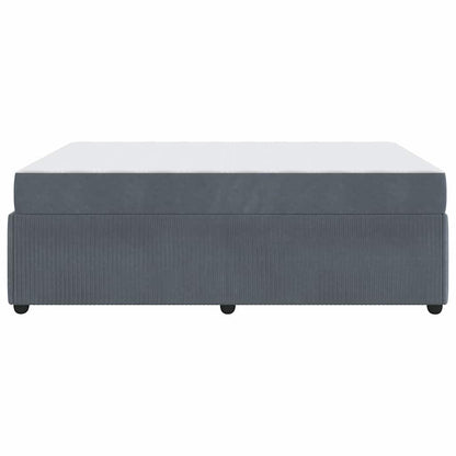 Bettrahmen mit Matratze Dunkelgrau 160 x 200 cm Stoff