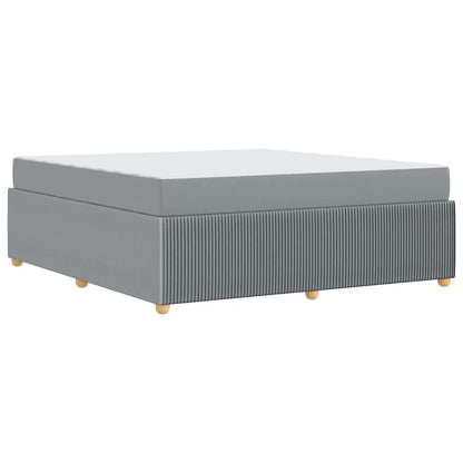 Bettrahmen mit Matratze Hellgrau 180 x 200 cm Stoff