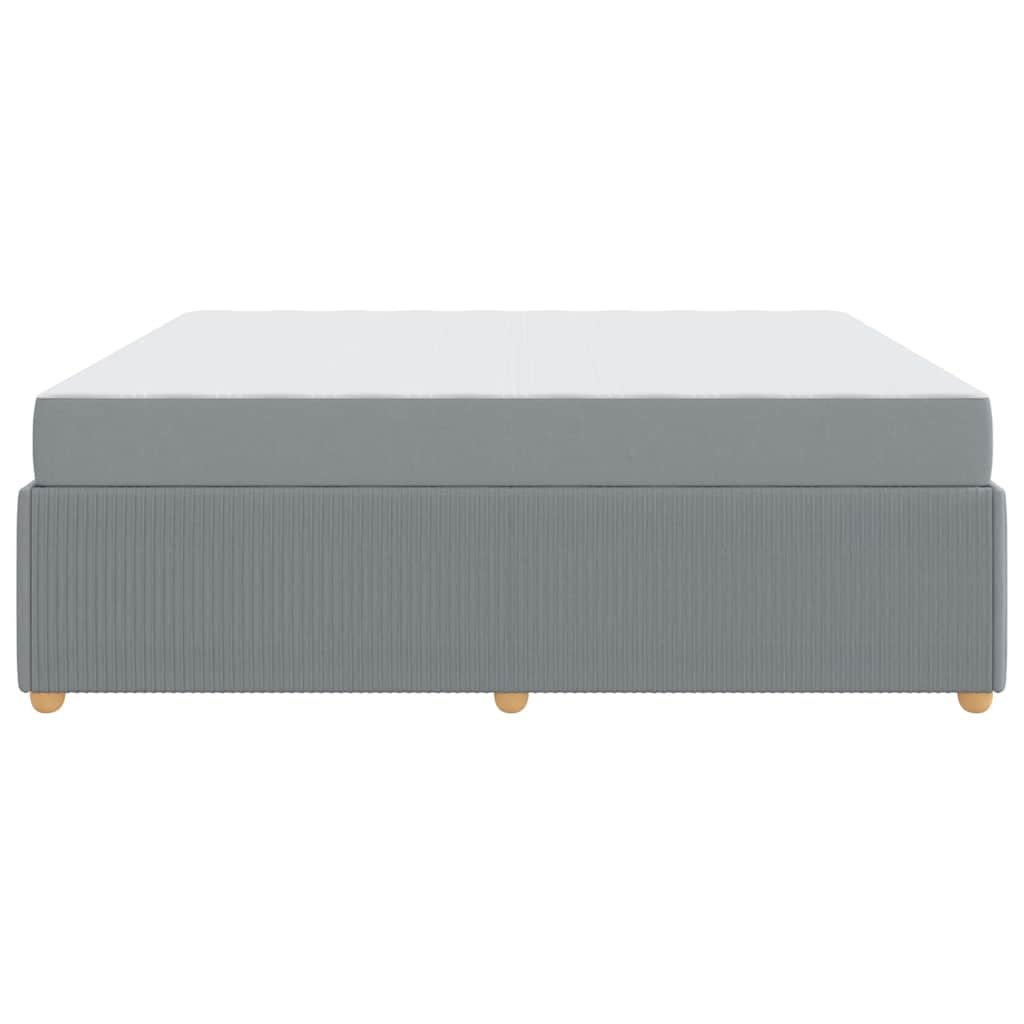 Bettrahmen mit Matratze Hellgrau 180 x 200 cm Stoff