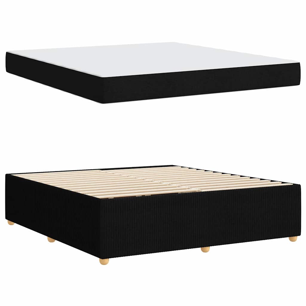Bettrahmen mit Matratze Schwarz 180 x 200 cm Stoff