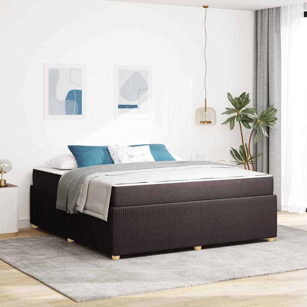 vidaXL Bettgestell mit Matratze Dunkelbraun 180 x 200 cm Stoff