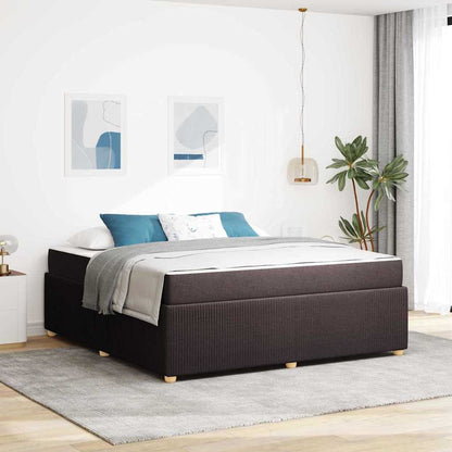vidaXL Bettgestell mit Matratze Dunkelbraun 180 x 200 cm Stoff