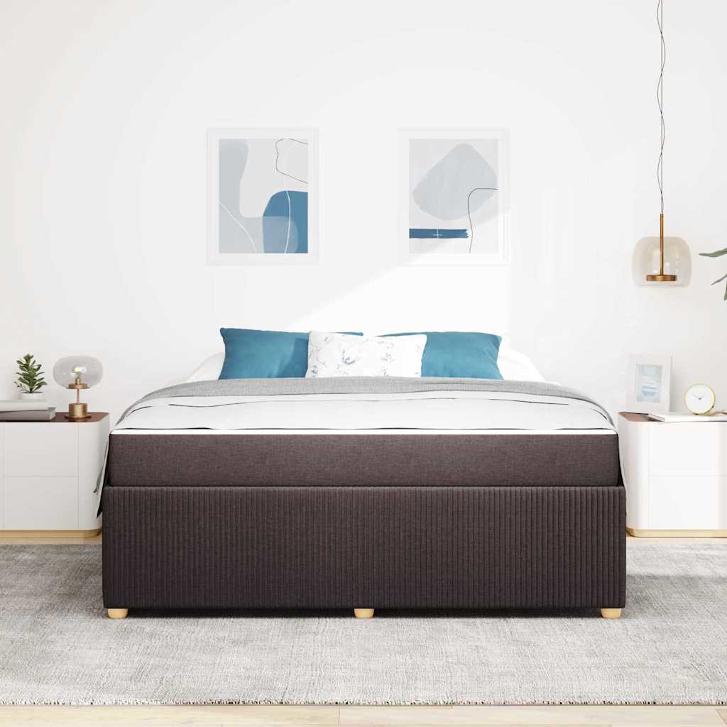 vidaXL Bettgestell mit Matratze Dunkelbraun 180 x 200 cm Stoff