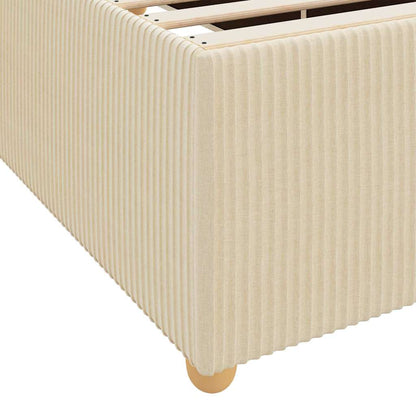 Bettrahmen mit Matratze Creme 180 x 200 cm Stoff