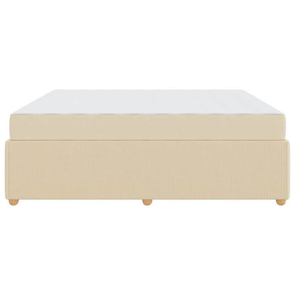 Bettrahmen mit Matratze Creme 180 x 200 cm Stoff
