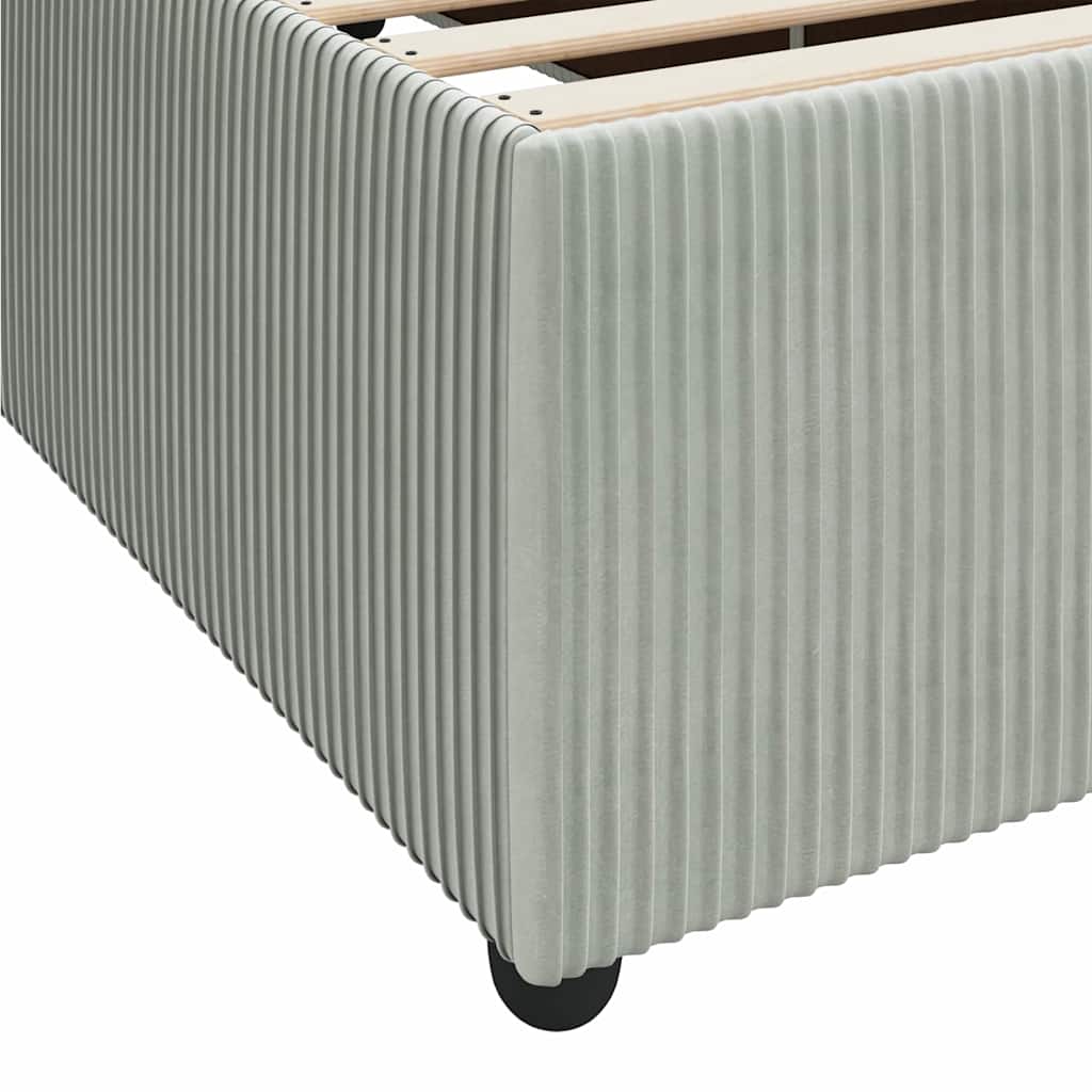 Bettrahmen mit Matratze Hellgrau 180 x 200 cm Stoff