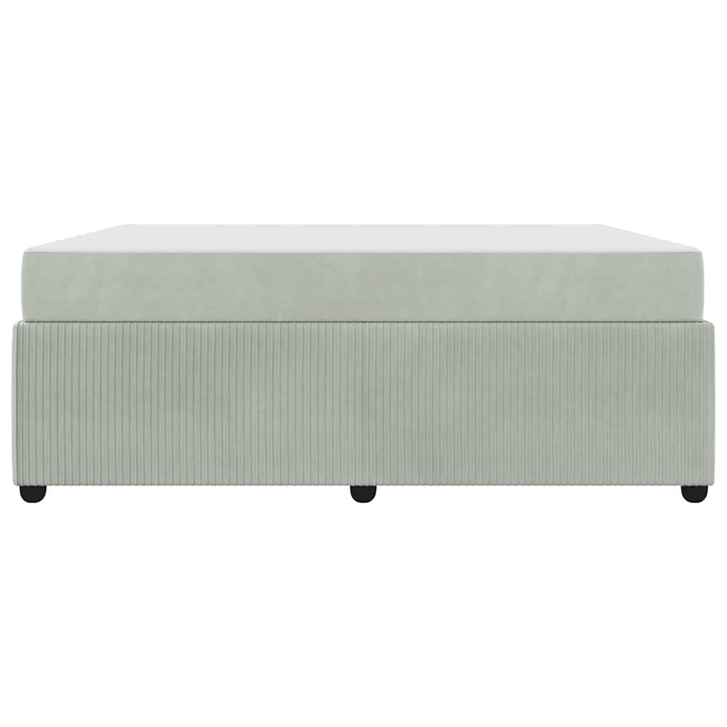 Bettrahmen mit Matratze Hellgrau 180 x 200 cm Stoff