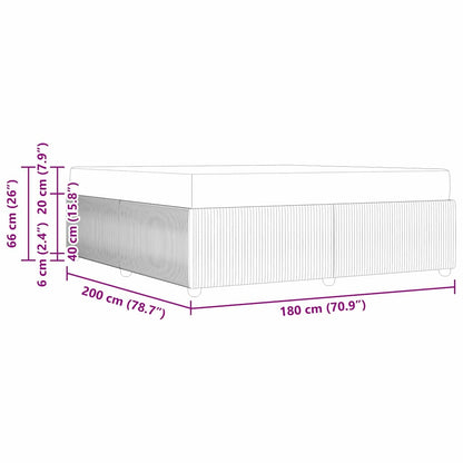 Bettrahmen mit Matratze Hellgrau 180 x 200 cm Stoff