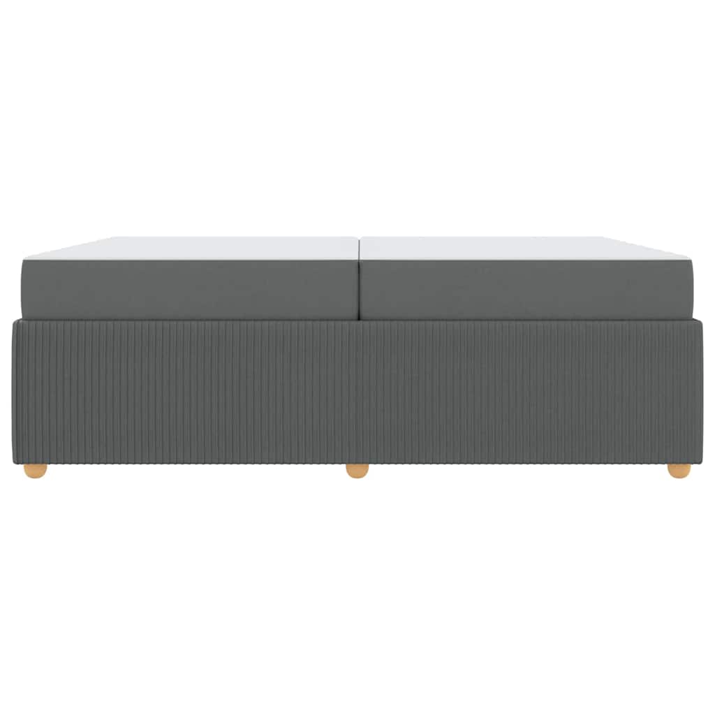 Bettrahmen mit Matratze Dunkelgrau 200 x 200 cm Stoff