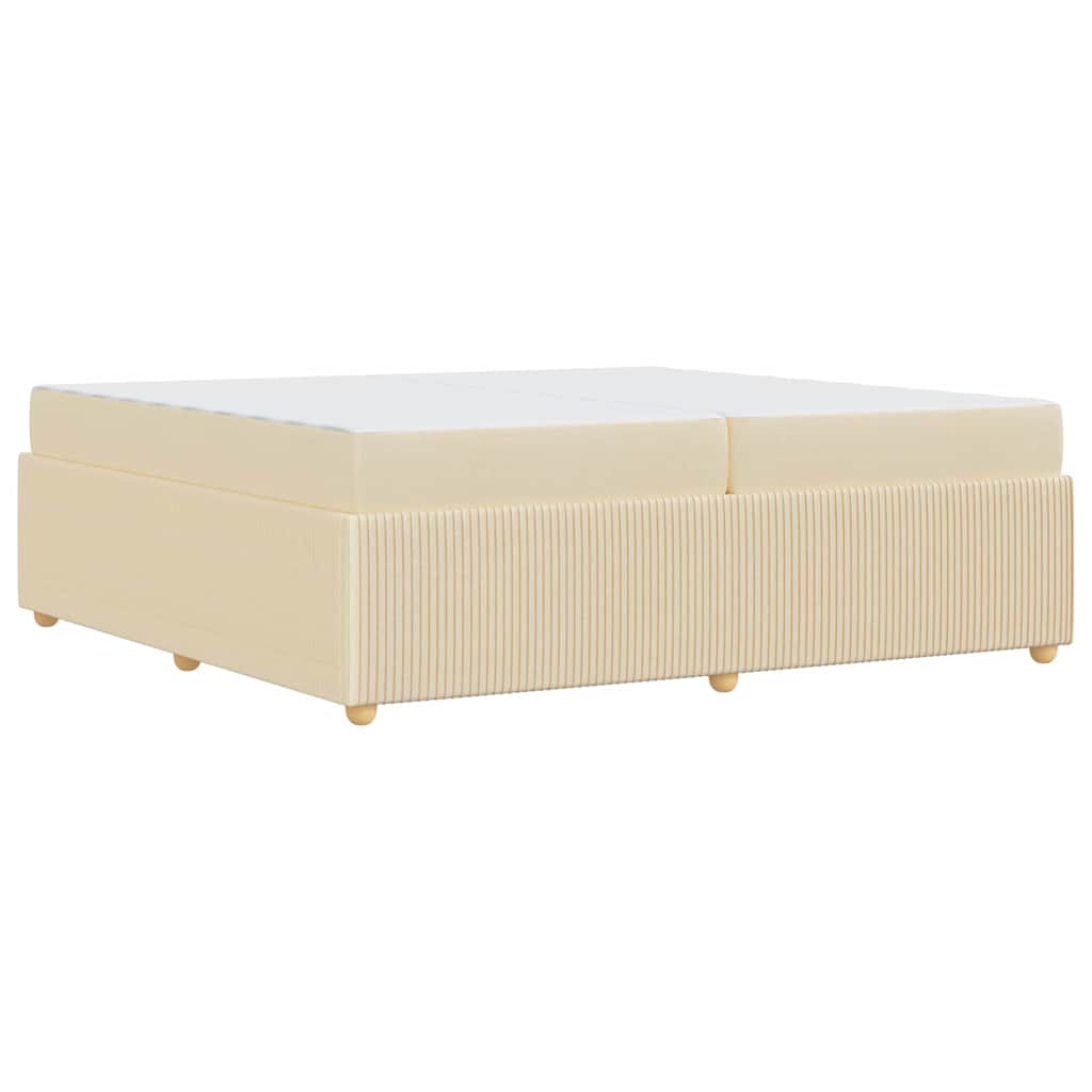 Bettrahmen mit Matratze Creme 200 x 200 cm Stoff