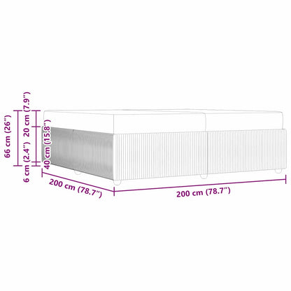 Bettrahmen mit Matratze Creme 200 x 200 cm Stoff