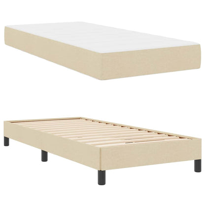 Boxspringbett mit Matratze Creme 80 x 200 cm Stoff