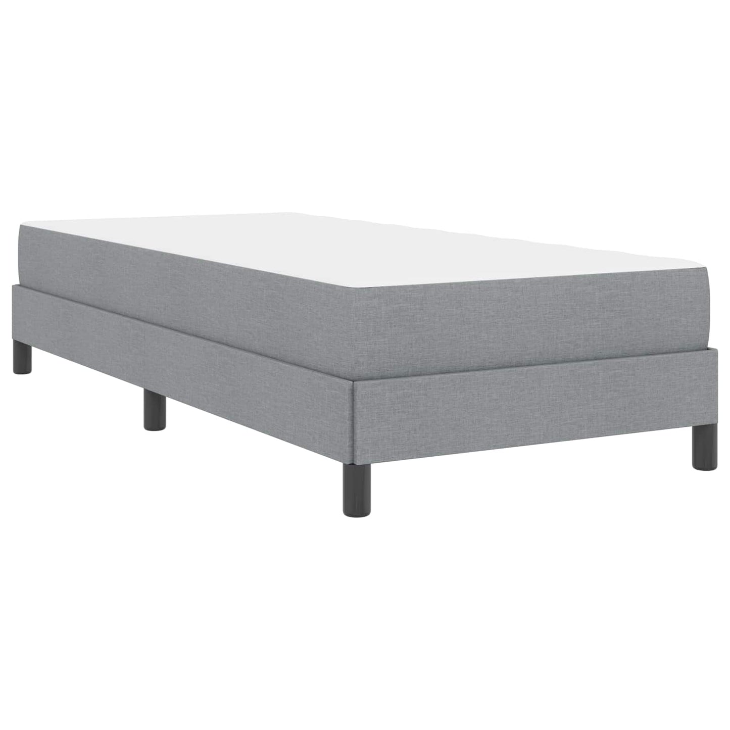 Boxspringbett mit Matratze Hellgrau 90 x 190 cm Stoff