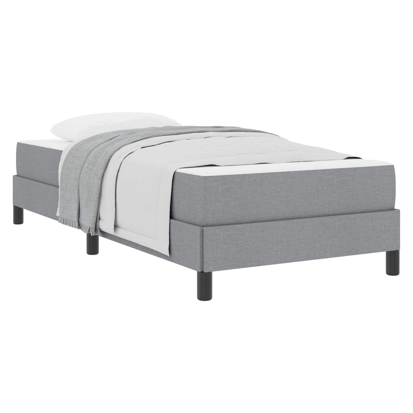 Boxspringbett mit Matratze Hellgrau 90 x 190 cm Stoff
