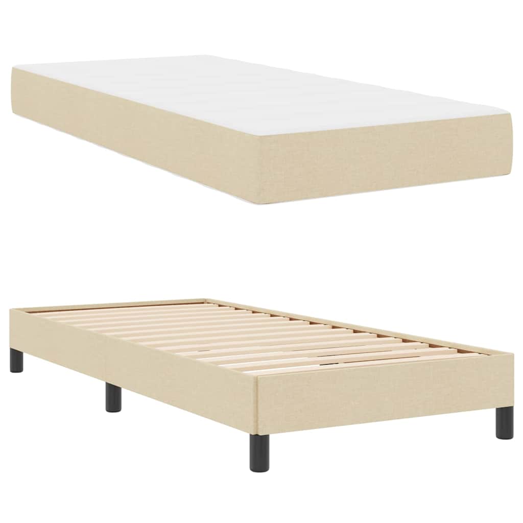 Boxspringbett mit Matratze Creme 90 x 190 cm Stoff