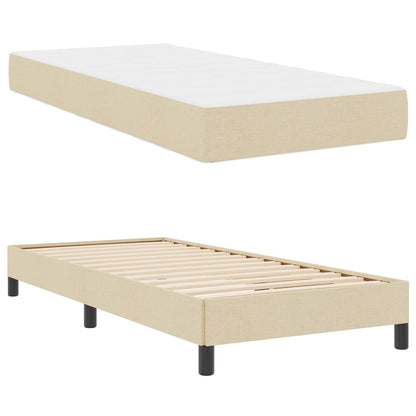 Boxspringbett mit Matratze Creme 90 x 190 cm Stoff