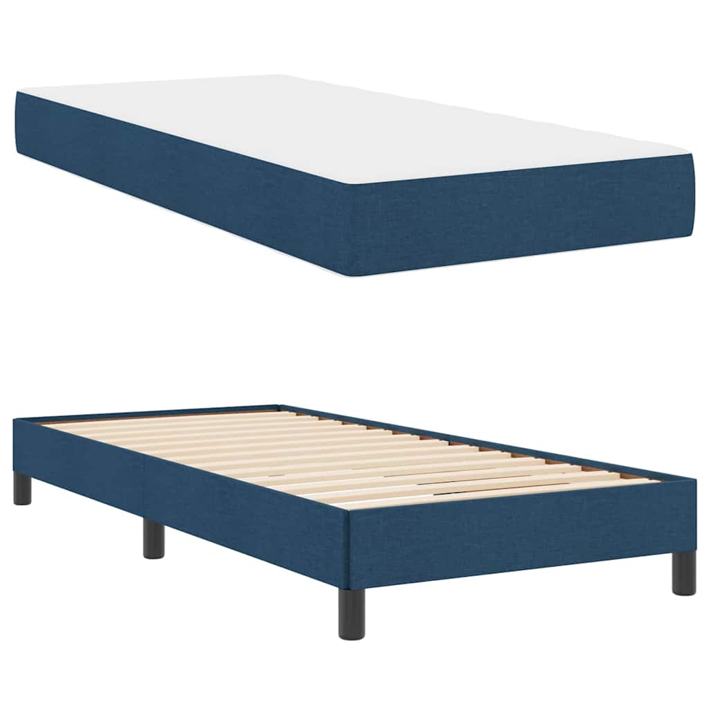 Boxspringbett mit Matratze Blau 90 x 190 cm Stoff