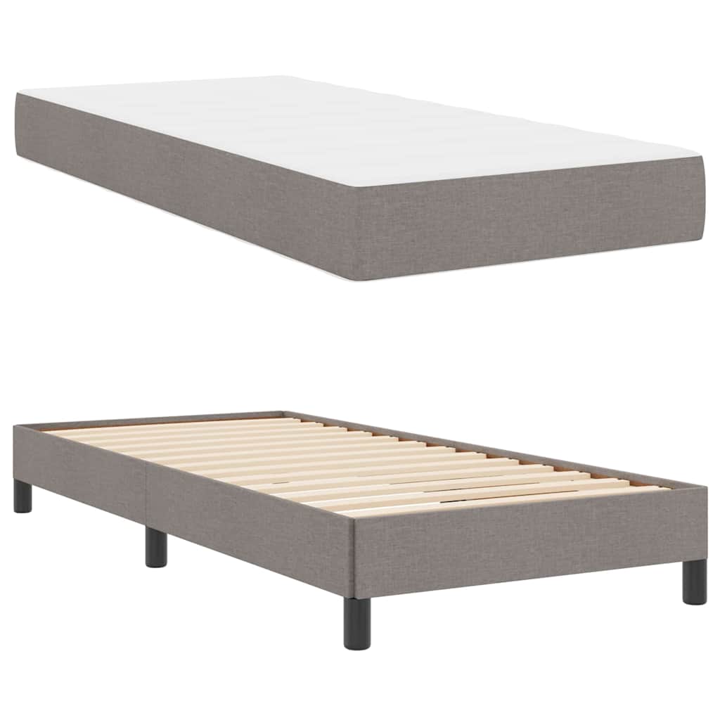 Boxspringbett mit Matratze Taupe 90 x 200 cm Stoff