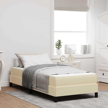 Boxspringbett mit Matratze Creme 90 x 200 cm Stoff