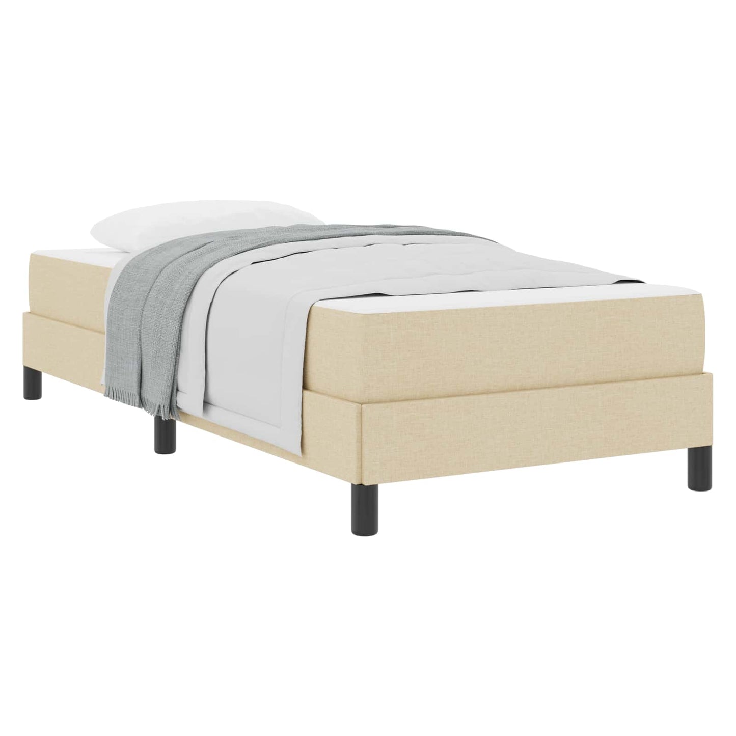 Boxspringbett mit Matratze Creme 90 x 200 cm Stoff
