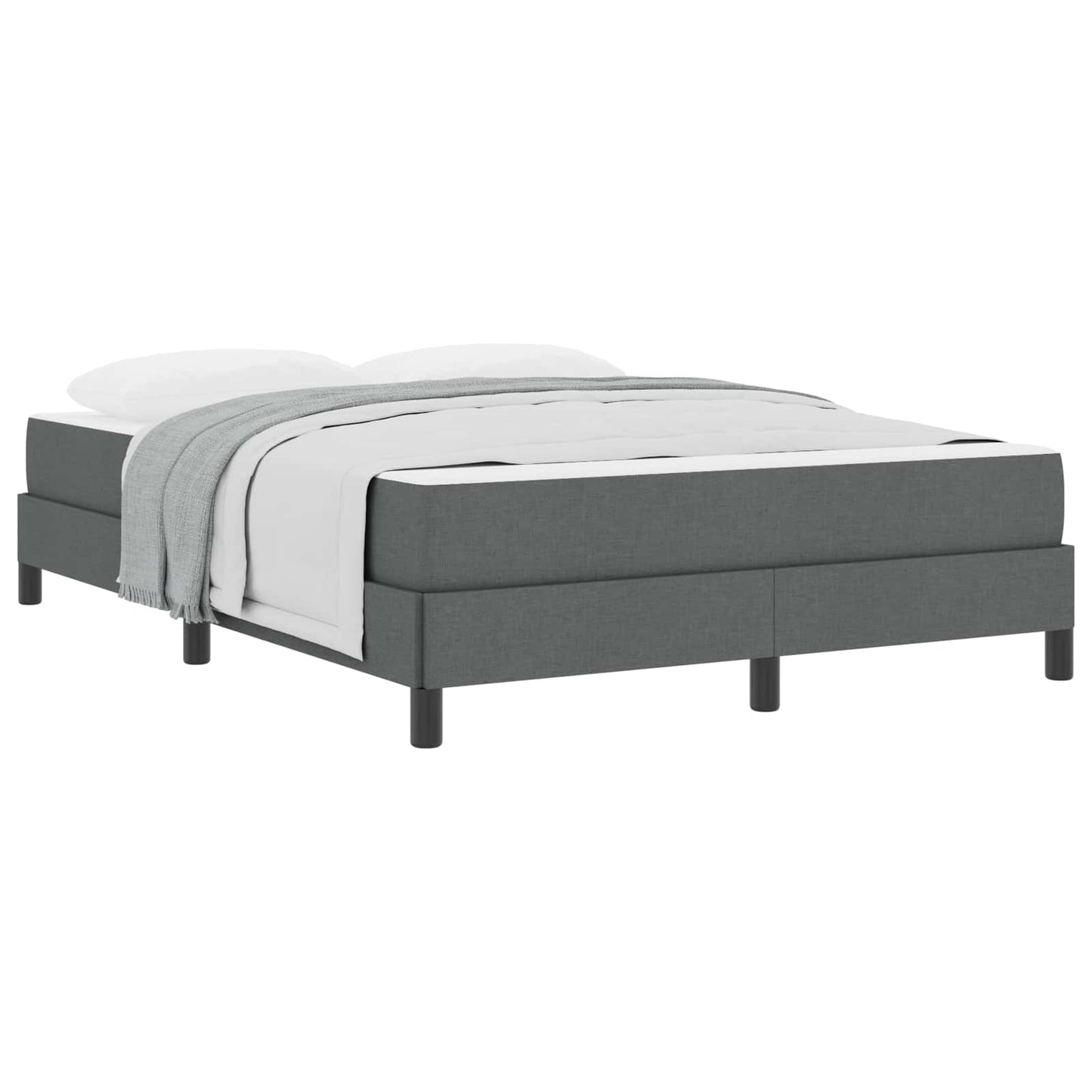 Boxspringbett mit Matratze Dunkelgrau 140 x 190 cm Stoff