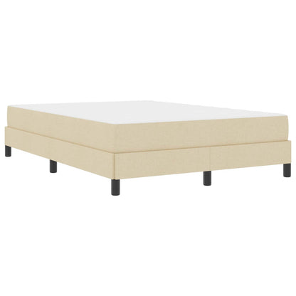 Boxspringbett mit Matratze Creme 140 x 190 cm Stoff