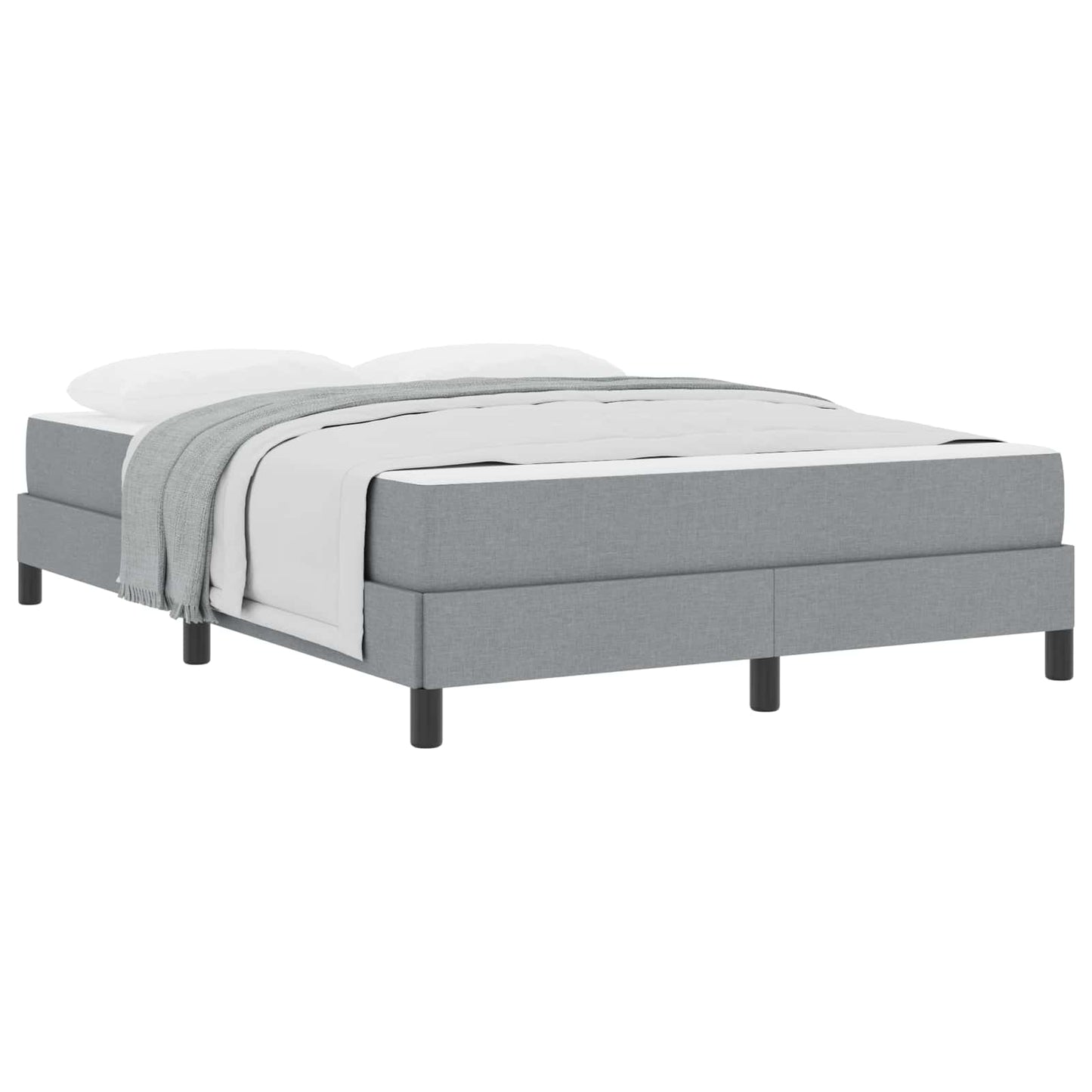 Boxspringbett mit Matratze Hellgrau 160 x 200 cm Stoff