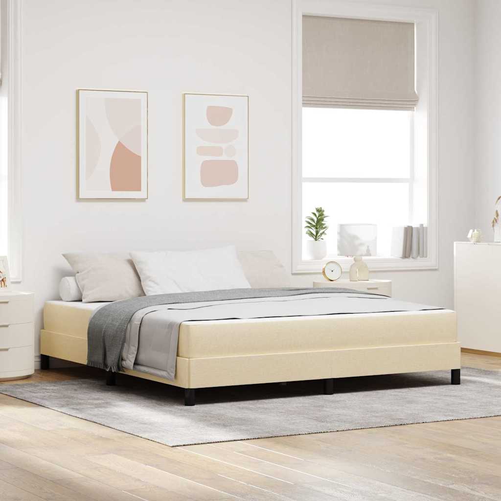 Boxspringbett mit Matratze Creme 180 x 200 cm Stoff