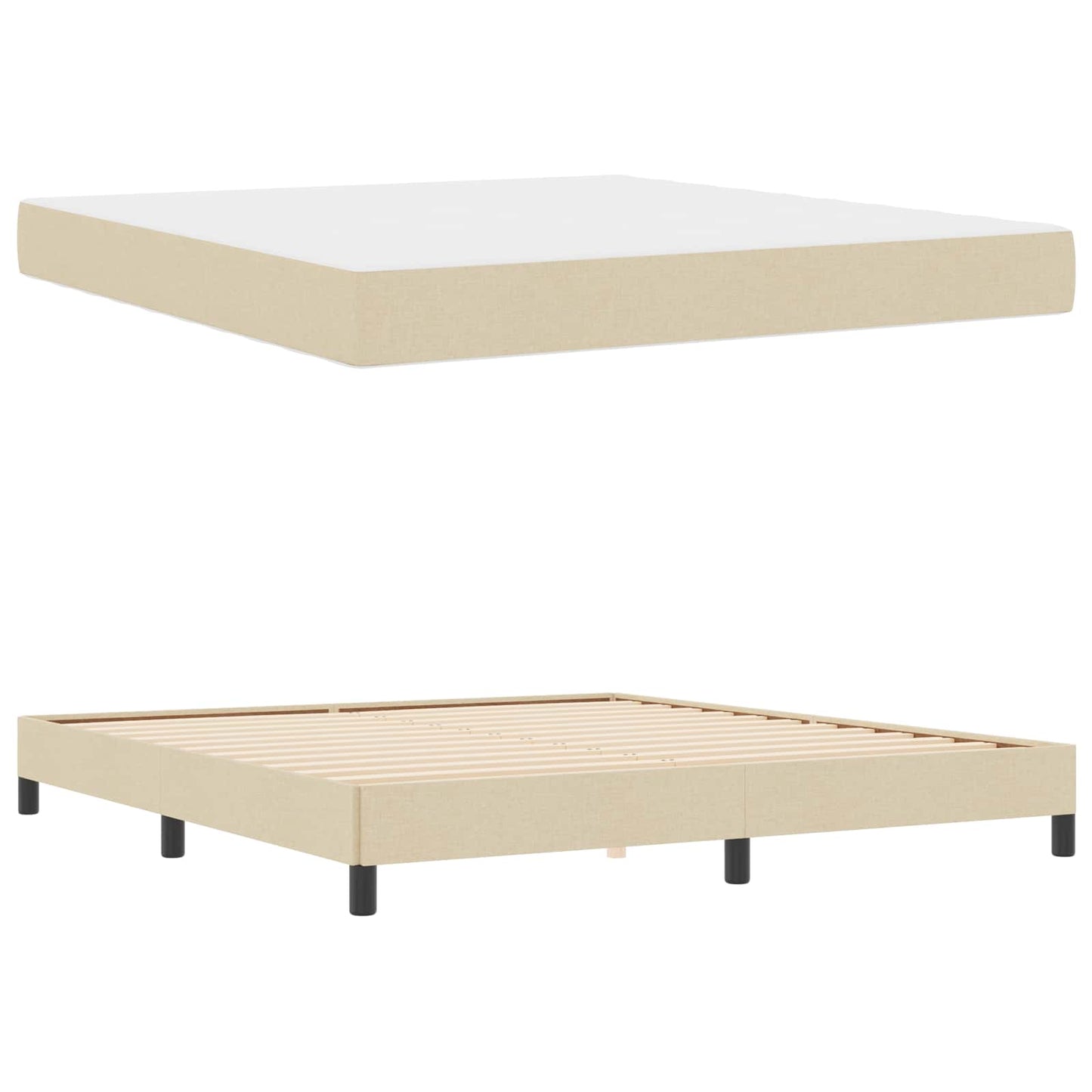Boxspringbett mit Matratze Creme 180 x 200 cm Stoff