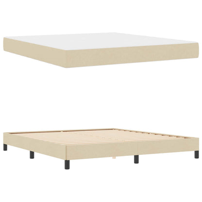 Boxspringbett mit Matratze Creme 180 x 200 cm Stoff