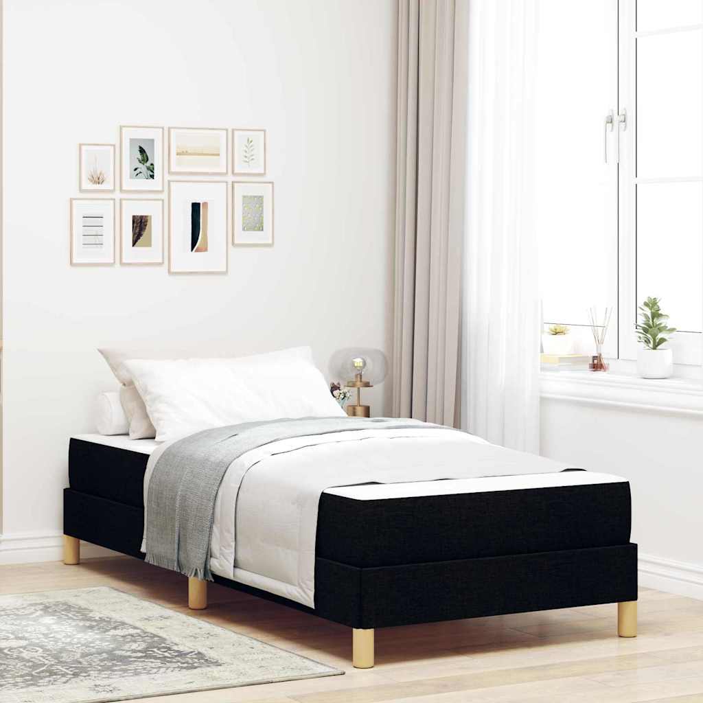 Boxspringbett mit Matratze Schwarz 90 x 190 cm Stoff
