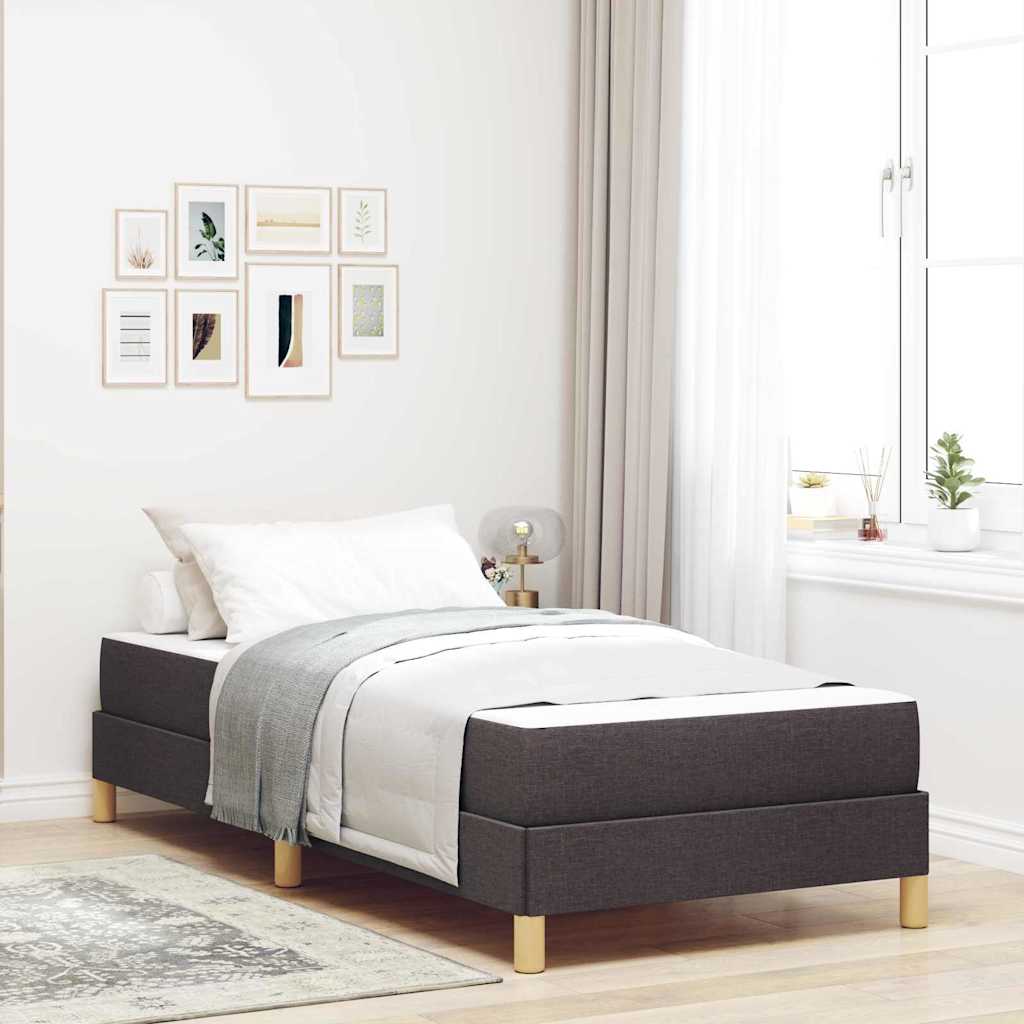 Boxspringbett mit Matratze Dunkelbraun 90 x 190 cm Stoff