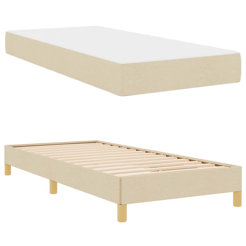 Boxspringbett mit Matratze Creme 90 x 190 cm Stoff