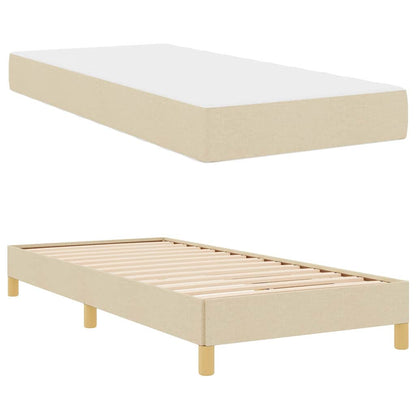 Boxspringbett mit Matratze Creme 90 x 190 cm Stoff
