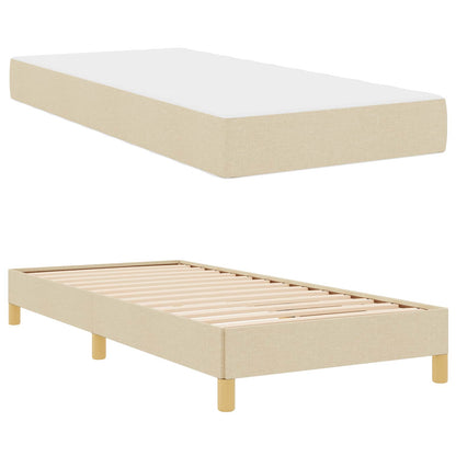 Boxspringbett mit Matratze Creme 90 x 190 cm Stoff