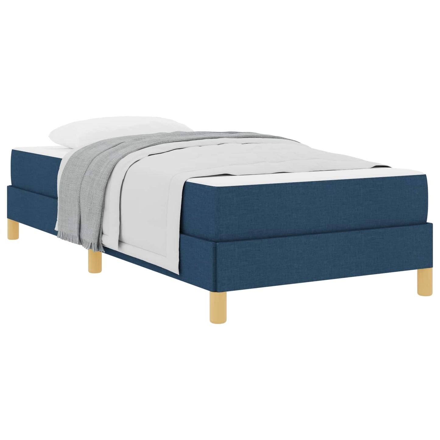 Boxspringbett mit Matratze Blau 90 x 190 cm Stoff