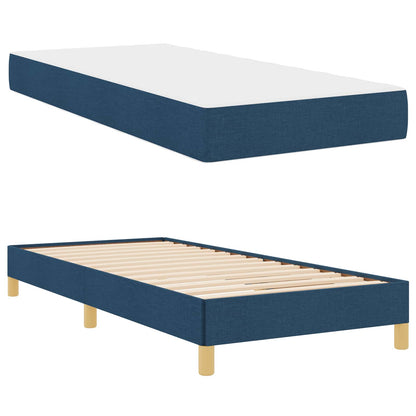 Boxspringbett mit Matratze Blau 90 x 190 cm Stoff