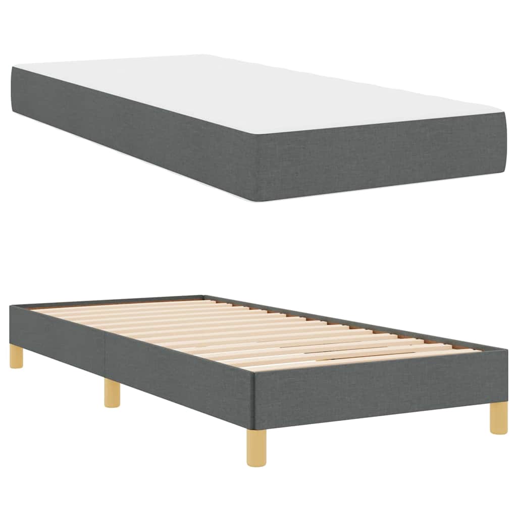 Boxspringbett mit Matratze Dunkelgrau 90 x 200 cm Stoff